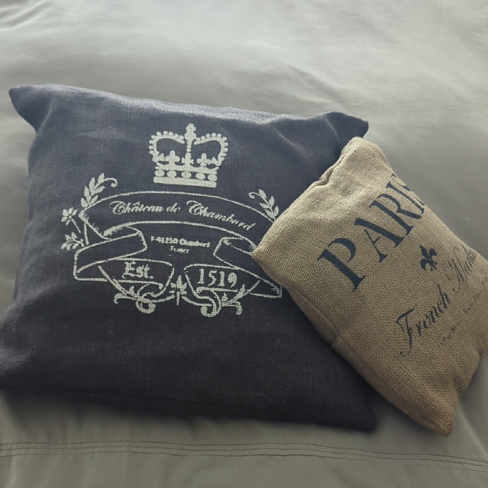 Decorative Gray and Tan Throw Pillows
